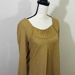 Striped Mustard Long Sleeve Top anthropologie